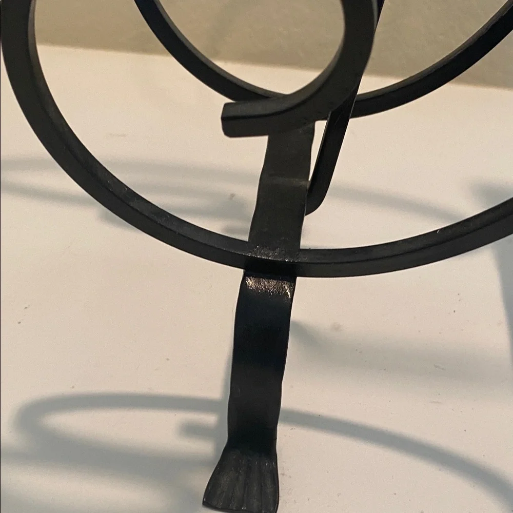 Elegant Black Vintage Wrought Iron Magazine Stand. Butterfly Design.